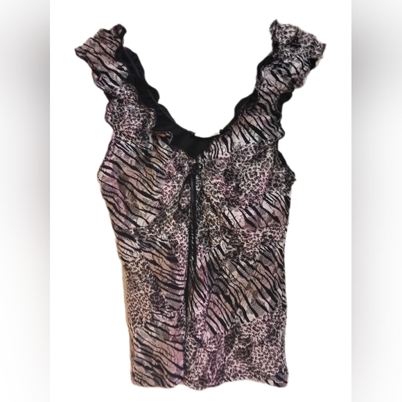 Chic Leopard Print Ruffle Tank Top - Picture 3 of 6